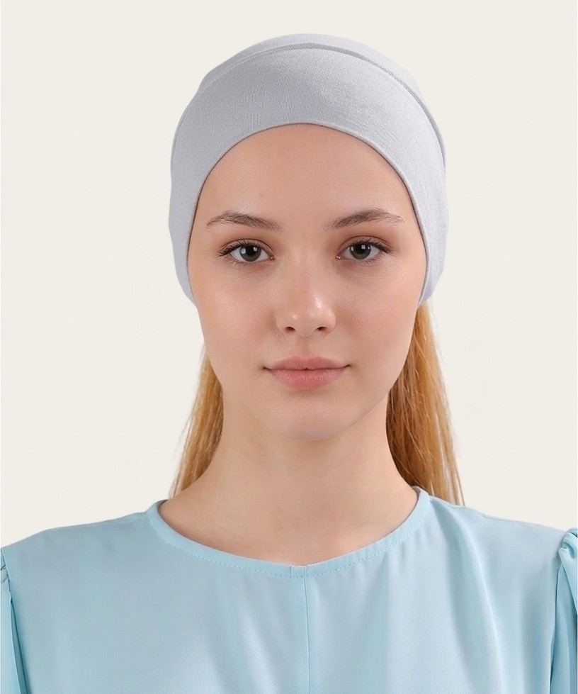 Alivascarf Pratik Boru Bone Geçmeli - Kaymaz Önü Dikişsiz Kadın Tesettür Hazır Iç Bone Siyah görsel 6