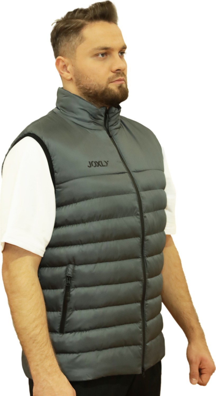 Joxly Gri Dik Yaka Şişme Spor Yelek görsel 2