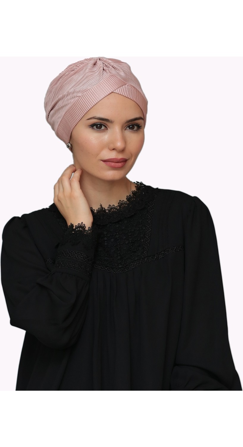 Hürrem Bone Mürdüm Pratik Hazır Geçmeli Tesettür Bone Fukuro Piliseli Tek Çapraz Büzgülü 1824_07 görsel 4