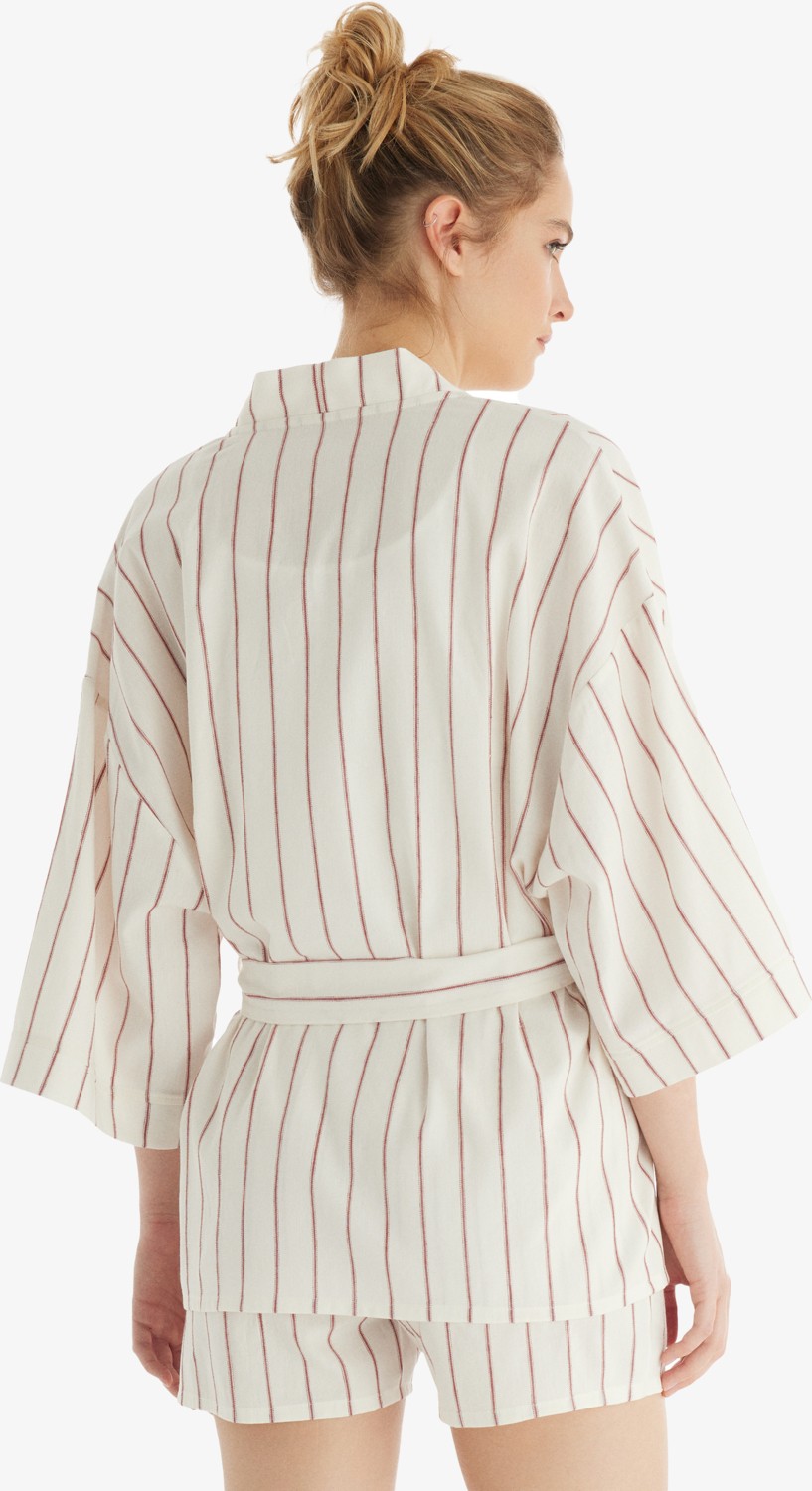 Blackspade Kadın Kimono 60557 - Bordo Çizgili görsel 3