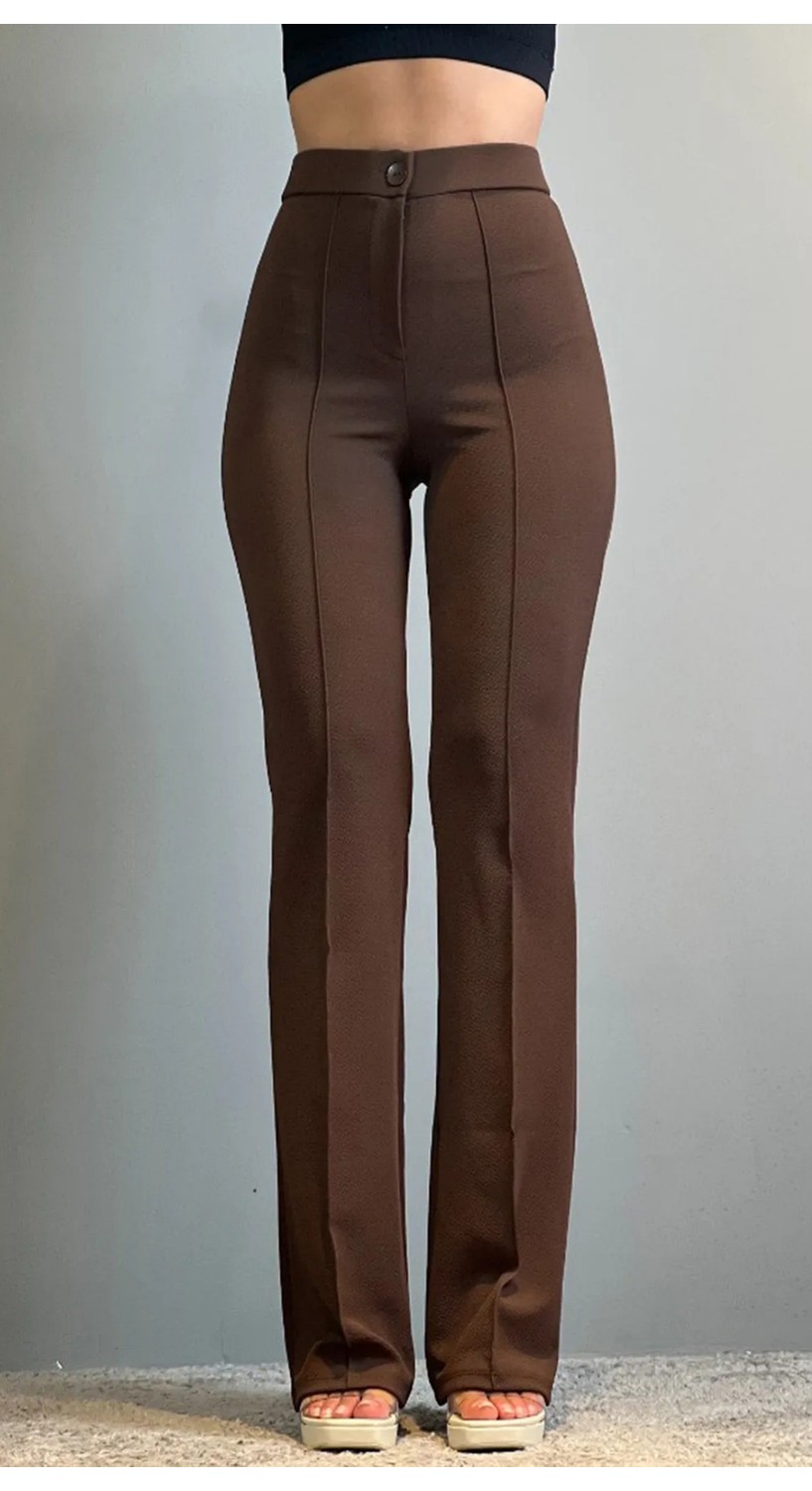 Thiff Gymwear Krep Kumaş Likralı Kadın Palazzo Pantolon 3'lü Set görsel 2