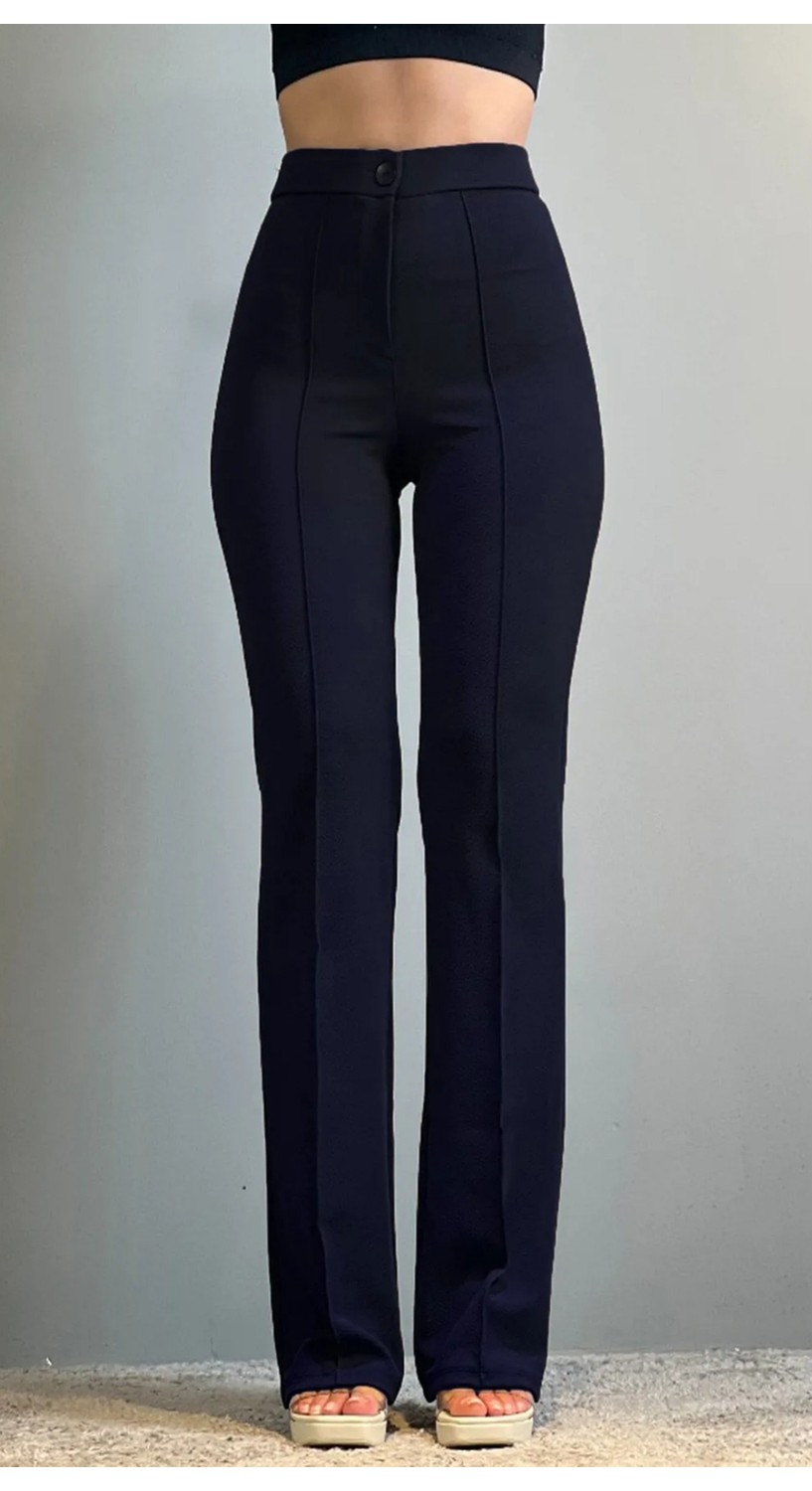 Thiff Gymwear Krep Kumaş Likralı Kadın Palazzo Pantolon 3'lü Set görsel 3