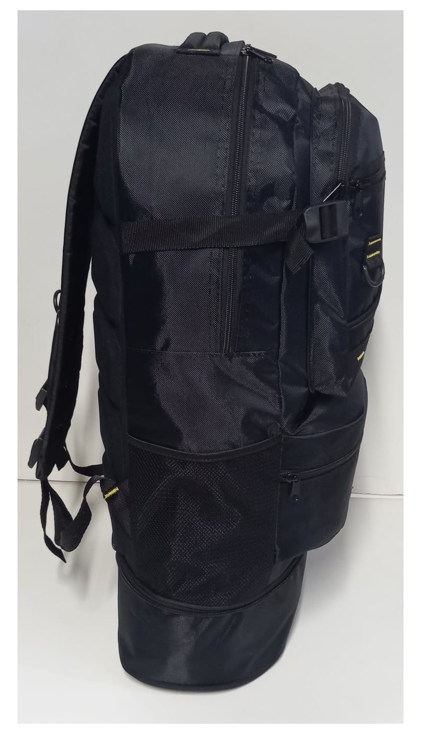 Wander Bag Körüklü Dağcı Sırt Çantası Lacivert - Sarı 1680 Denye Kumaş 4 Gözlü Ergonomik Tasarım görsel 4