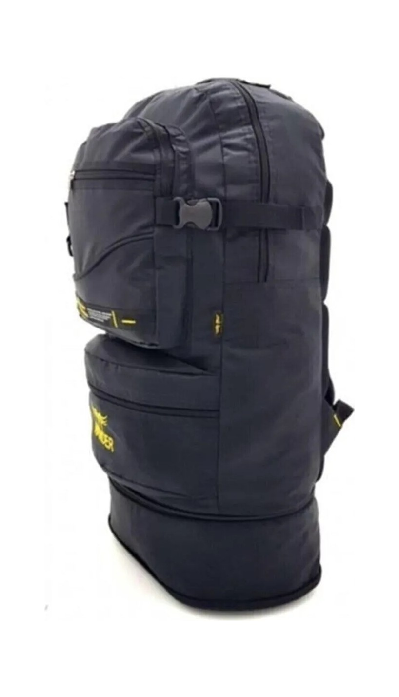 Wander Bag Körüklü Dağcı Sırt Çantası Lacivert - Sarı 1680 Denye Kumaş 4 Gözlü Ergonomik Tasarım görsel 7