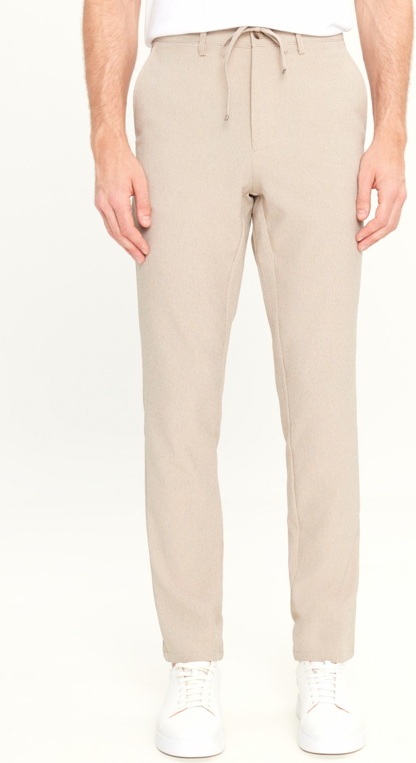 Altınyıldız Classics Erkek Siyah Slim Fit Dar Kesim Beli Bağlamalı Yan Cepli Casual Jogger Pantolon