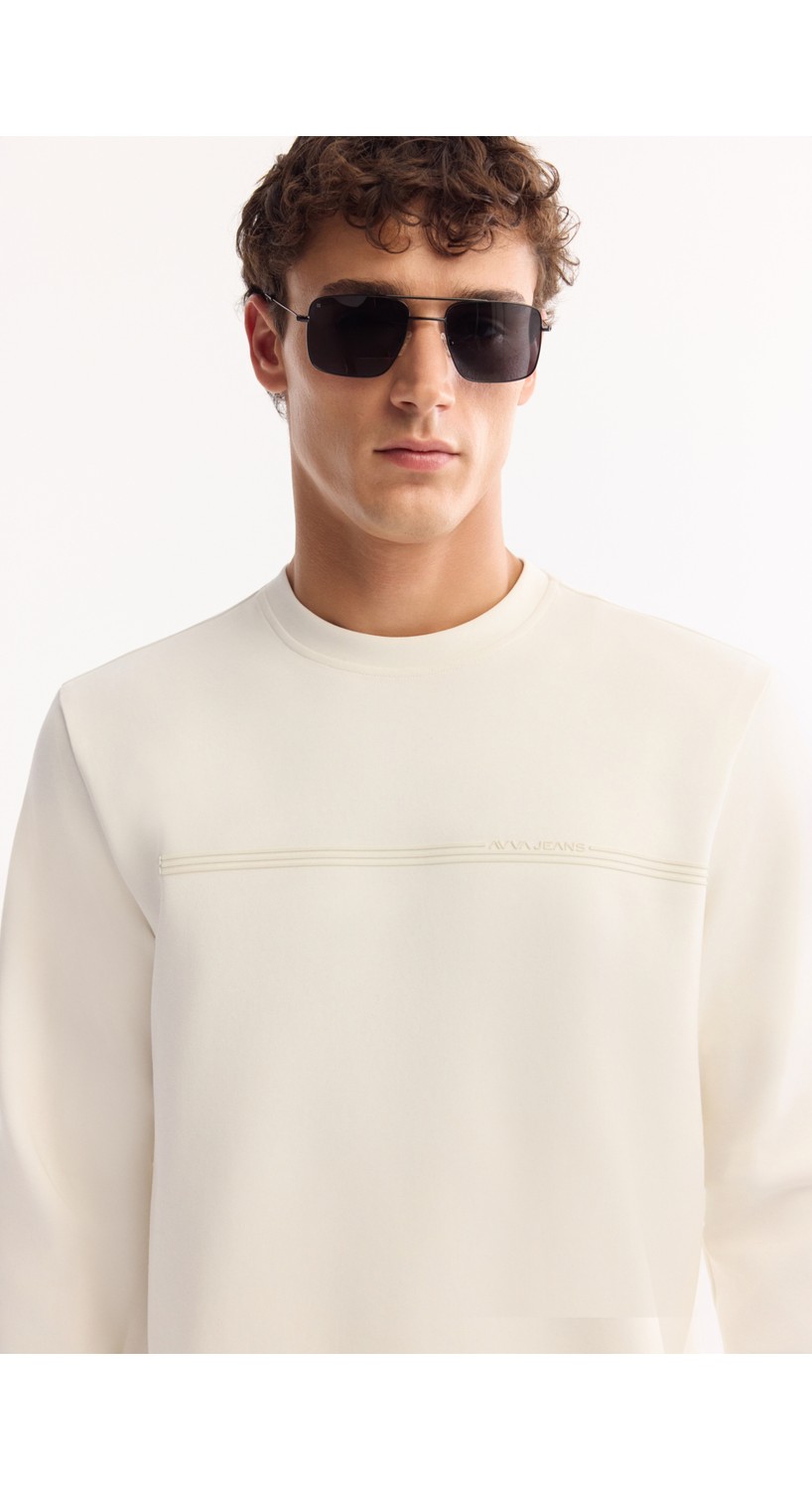 AVVA Erkek Bordo Bisiklet Yaka Pamuklu Bi-Stretch Baskılı Regular Fit Sweatshirt A52Y1325 görsel 2