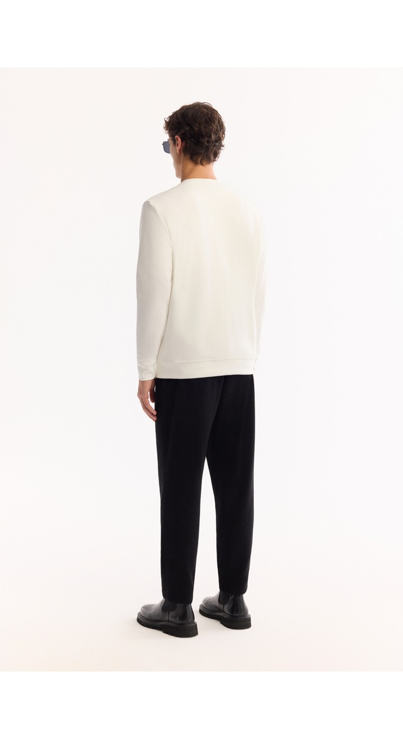 AVVA Erkek Bordo Bisiklet Yaka Pamuklu Bi-Stretch Baskılı Regular Fit Sweatshirt A52Y1325 görsel 4