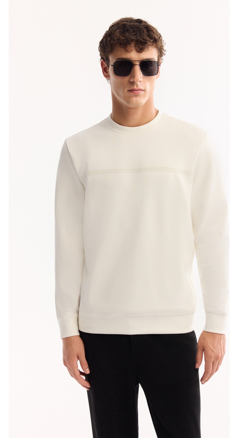 AVVA Erkek Bordo Bisiklet Yaka Pamuklu Bi-Stretch Baskılı Regular Fit Sweatshirt A52Y1325 görsel 5