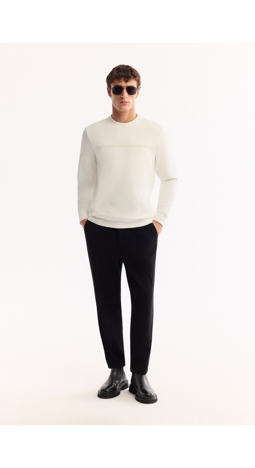 AVVA Erkek Bordo Bisiklet Yaka Pamuklu Bi-Stretch Baskılı Regular Fit Sweatshirt A52Y1325 görsel 6