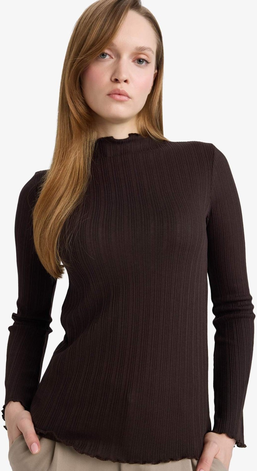DeFacto Slim Fit Fitilli Kaşkorse Uzun Kollu Tişört F7136AX26SP