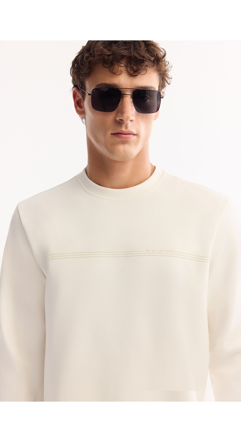 AVVA Erkek Bordo Bisiklet Yaka Pamuklu Bi-Stretch Baskılı Regular Fit Sweatshirt A52Y1325 görsel 7