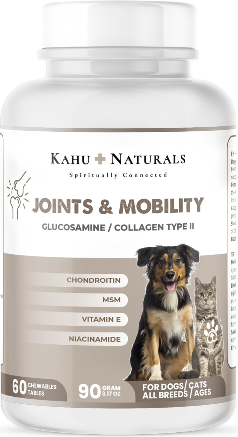 Aesco Kahu Naturals Joints&mobility, Glukozamin, Kondritin, Kolajen, Kedi ve Köpek, 60 Tablet
