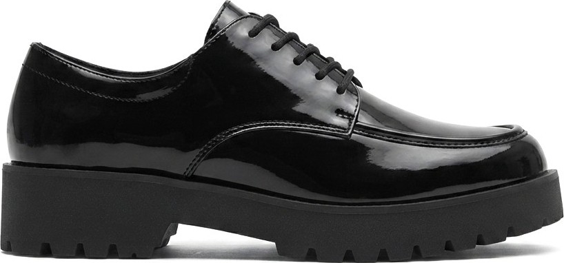 Zerenyus ZRK-XKX6 Premium Kalın Taban Siyah Rugan Bağcıklı Günlük Unisex Oxford Ayakkabı görsel 2