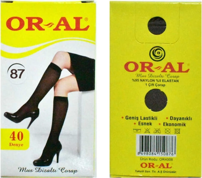 Or-Al 12 Çift Koyu Vizon Renk Kadın 40 Den Mus Dizaltı Pantolon Çorap