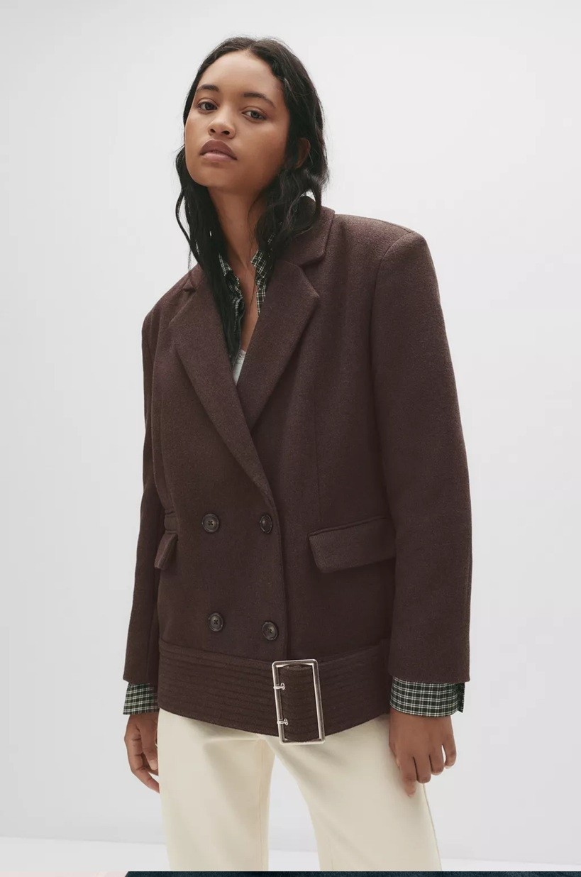 Allbucks Pull&bear Kemerli Kısa Kaşe Kaban Ceket ABPNB3799