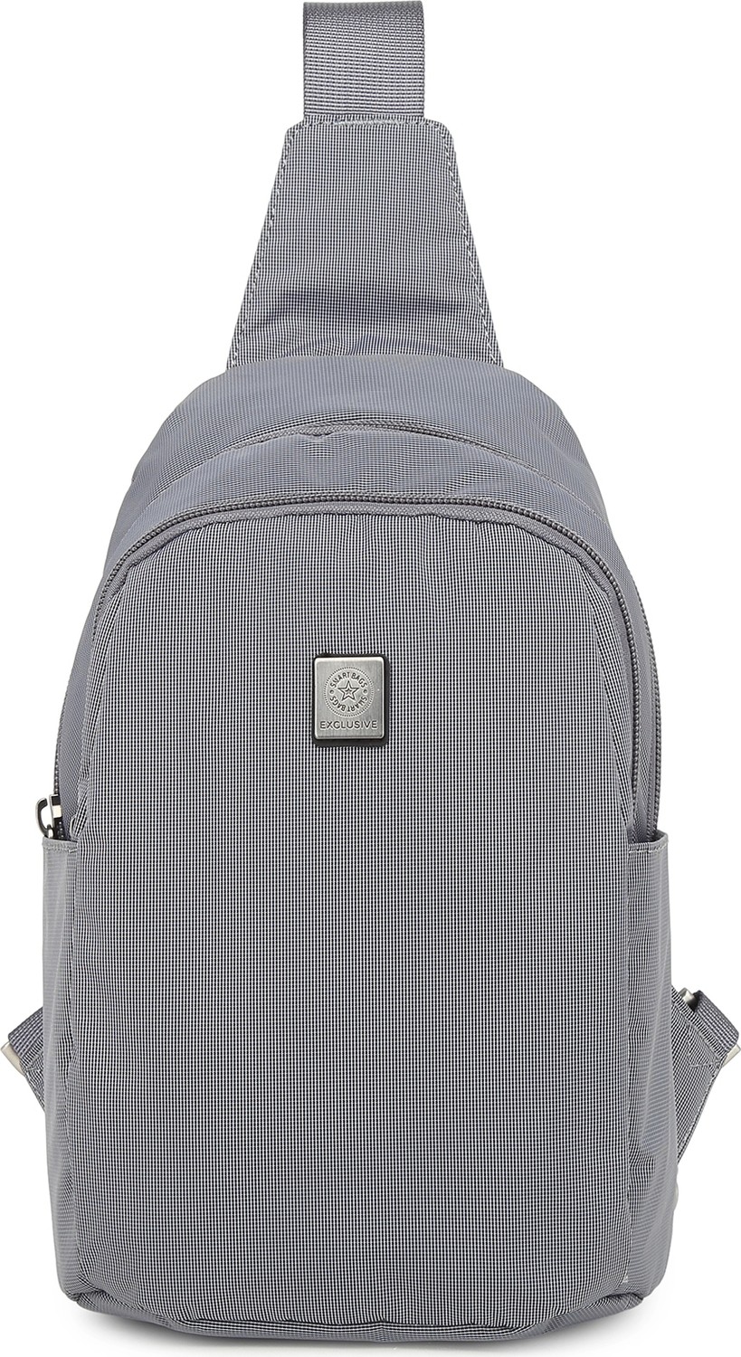 Smart Bags Smart Unisex Body Bag Tasarım Vücut Sırt ve Göğüs Çantası Ayarlanabilir Askılı Gri görsel 2