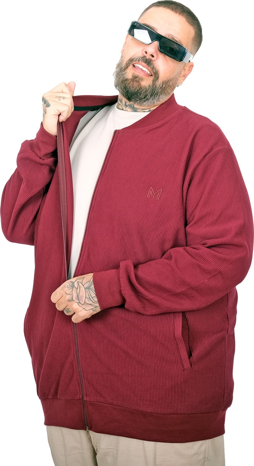 Mode Xl Büyük Beden Hırka Fermuarlı U25824 Bordo görsel 7