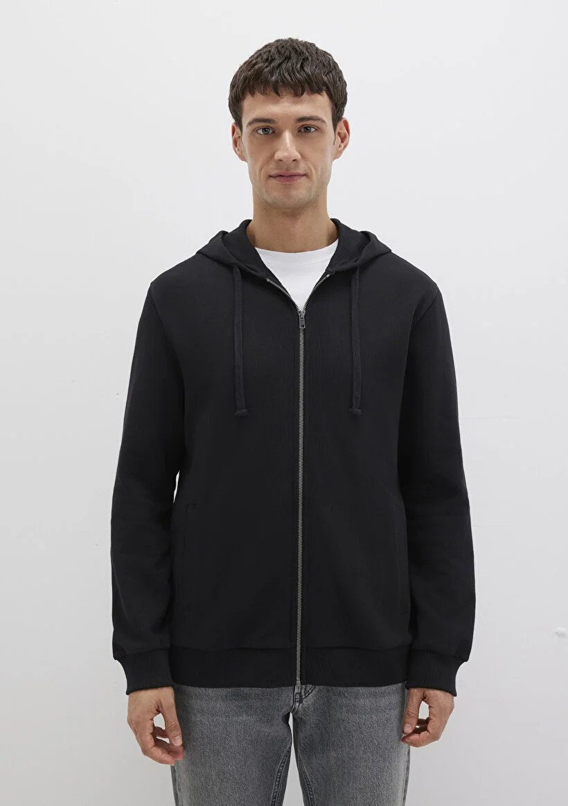 Mavi Kapüşonlu Fermuarlı Siyah Basic Sweatshirt 0S10423-900 görsel 8