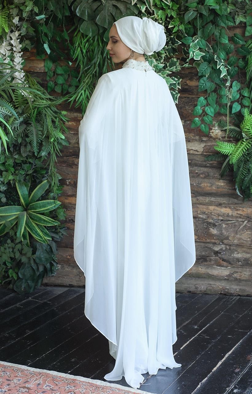 White Corner Abiye Tulum 2860 Ekru görsel 3