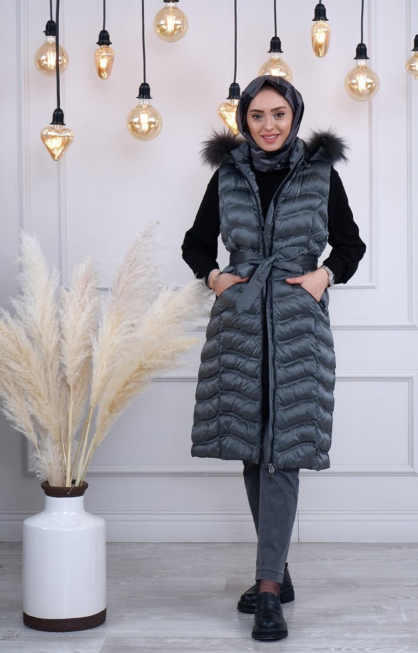 Womania Womanıa Wavy Vest Yelek 18250 Gri