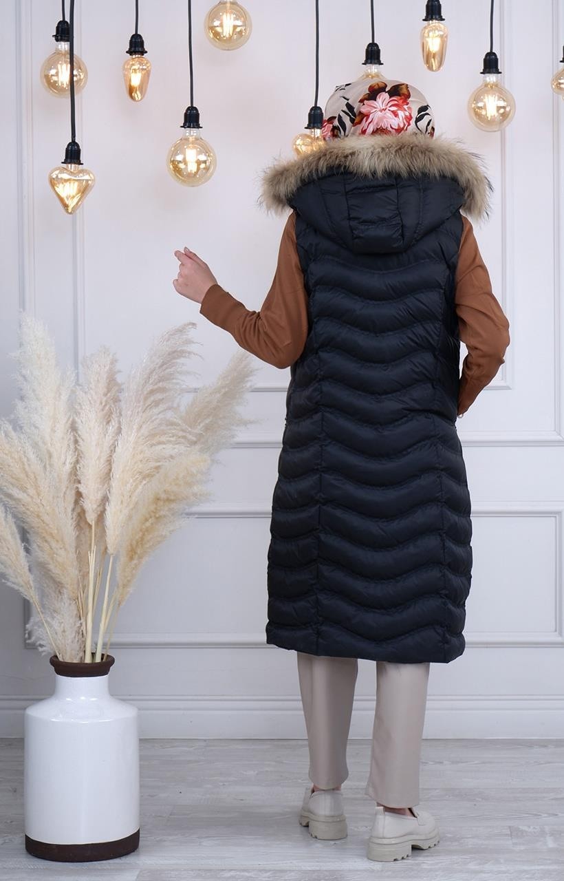 Womania Womanıa Wavy Vest Yelek 18250 Siyah görsel 3