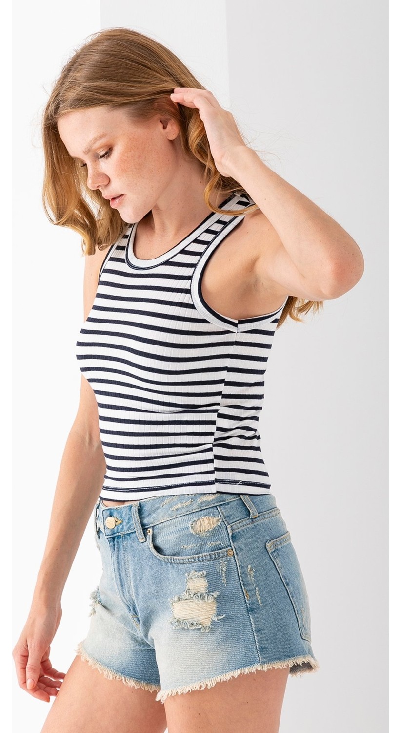 Giysa Kadın Bisiklet Yaka Çizgili Basic Body Siyah - 25510 görsel 5