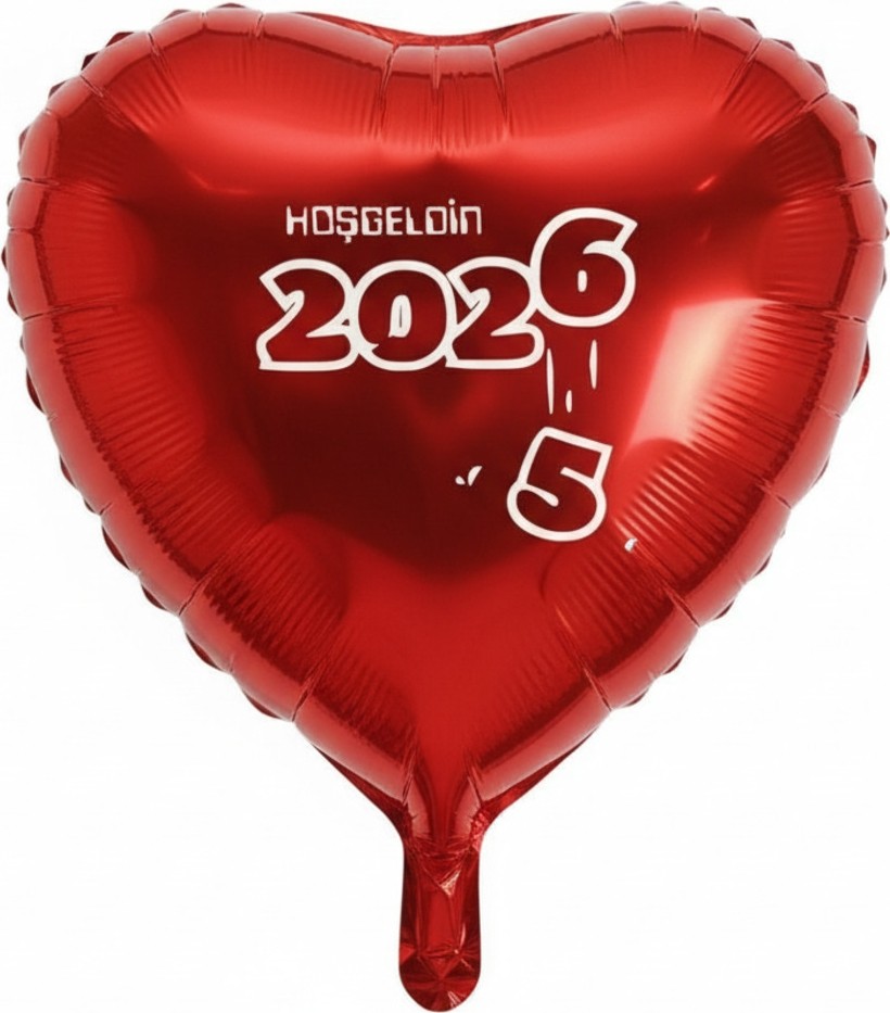 Feyza Design Hoş Geldin 2026 Kırmızı Balon Yılbaşı Süs Parti Dekorasyonu