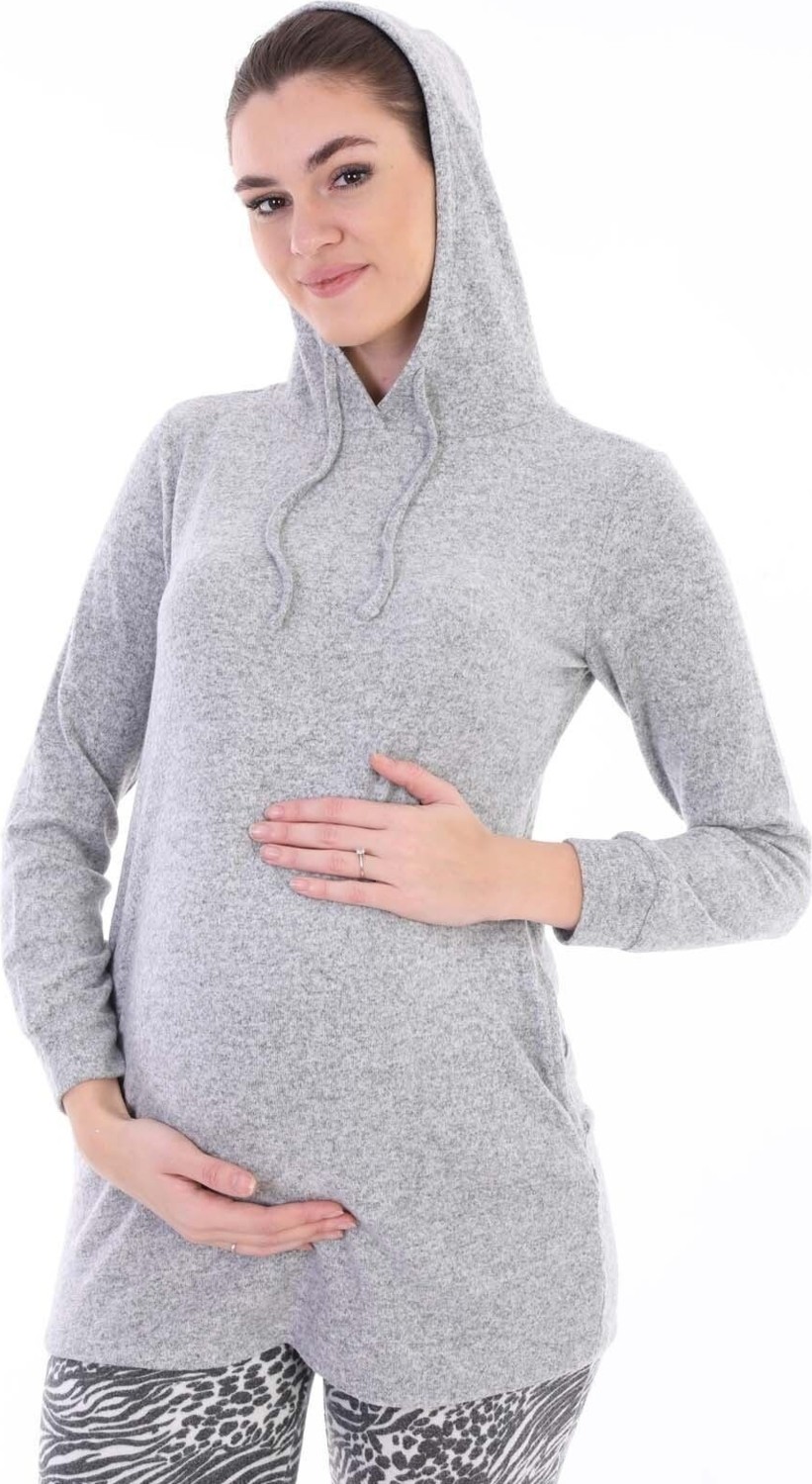 Meghan L.A Hamile Esnek Yumoş Kumaş Kapşonlu Sweatshirt