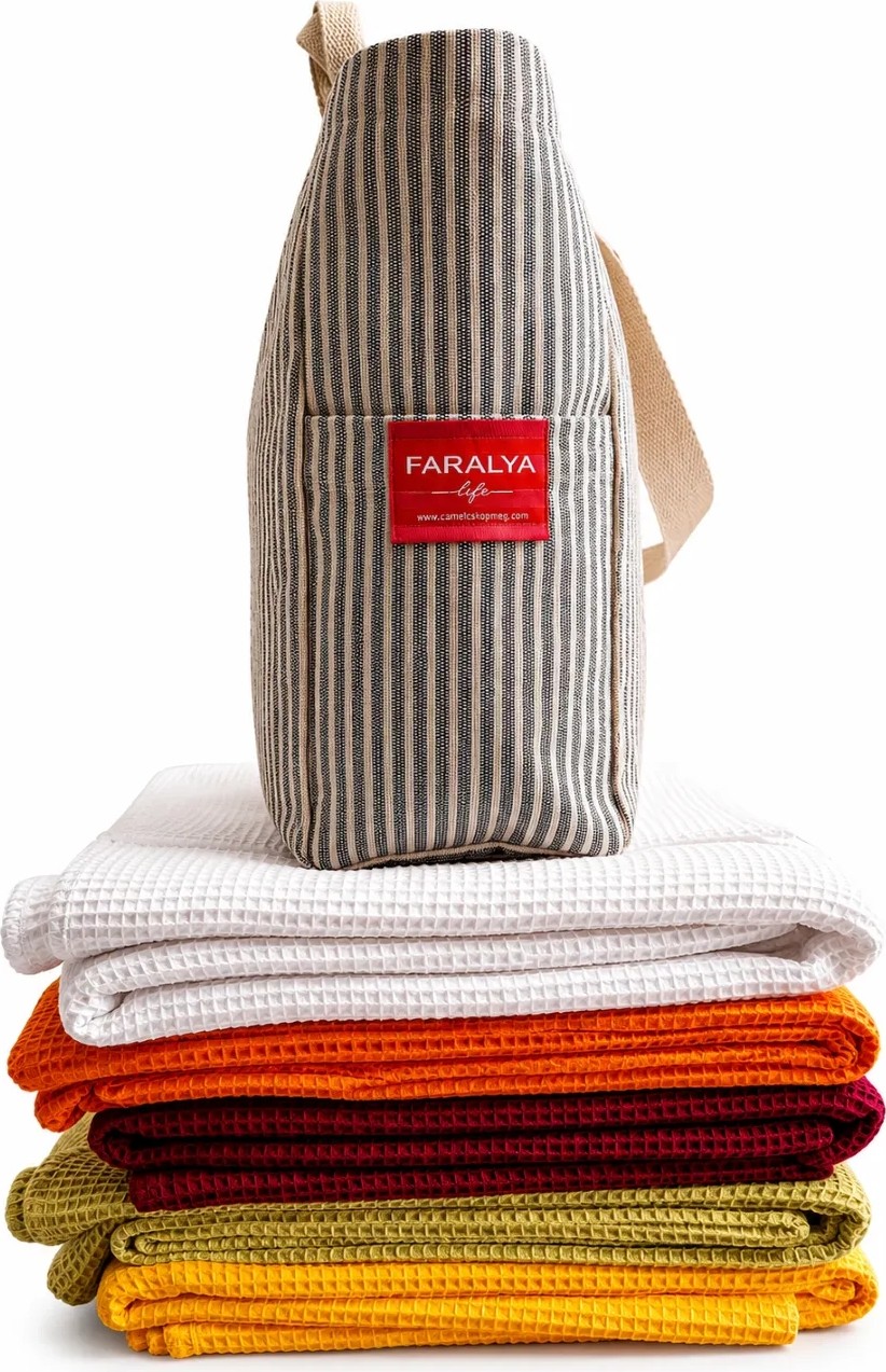Faralya Life Çıtçıtlı Çift Saplı Kısa ve Uzun Sap Siyah Çizgili %70 Pamuk %30 Polyester Çift Cepli 50*42 Ölçüde Omuz Çantası Çok Amaçlı Kadın Çanta Plaj Çantası görsel 5