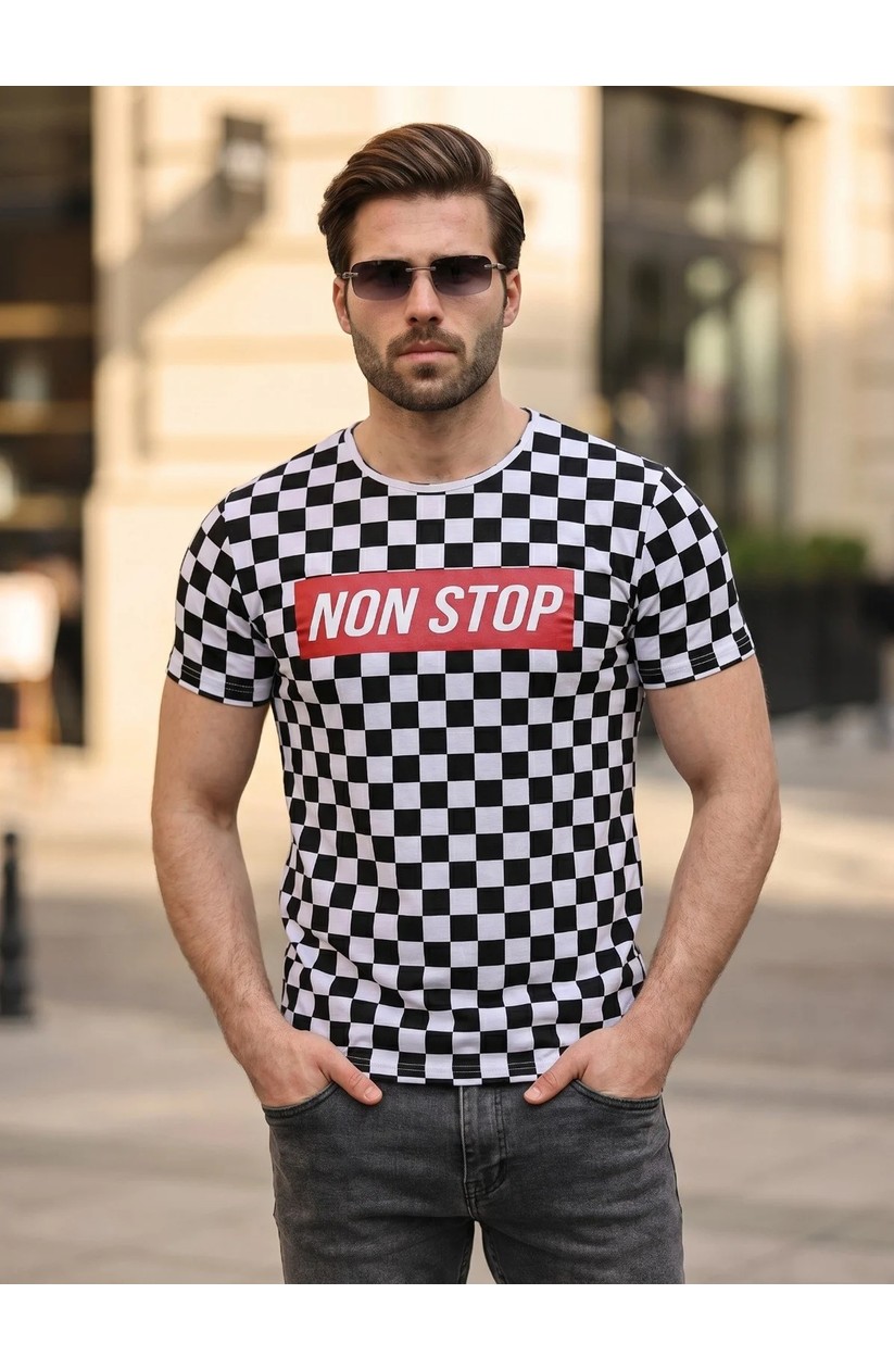 Madmext Dama Baskılı İndigo Tişört 2621 görsel 5