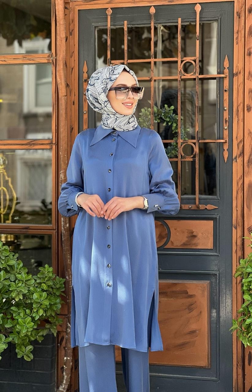 Miss Dalida Pantolonlu Takım T25K-3000 Mavi görsel 4