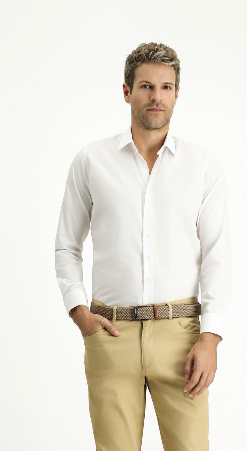 Kiğılı Uzun Kol Slim Fit Dar Kesim Non Iron Ütü Gerektirmeyen Pamuklu Gömlek