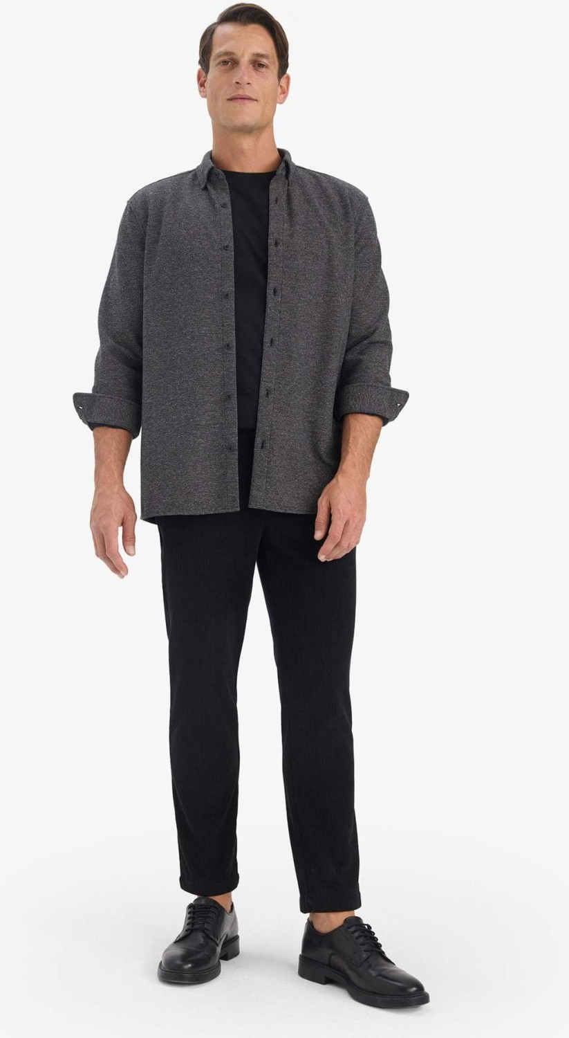 DeFacto Esnek Kumaş Tailored Regular Fit Düz Paça Fitilli Kadife Pantolon F0462AX25WN görsel 4