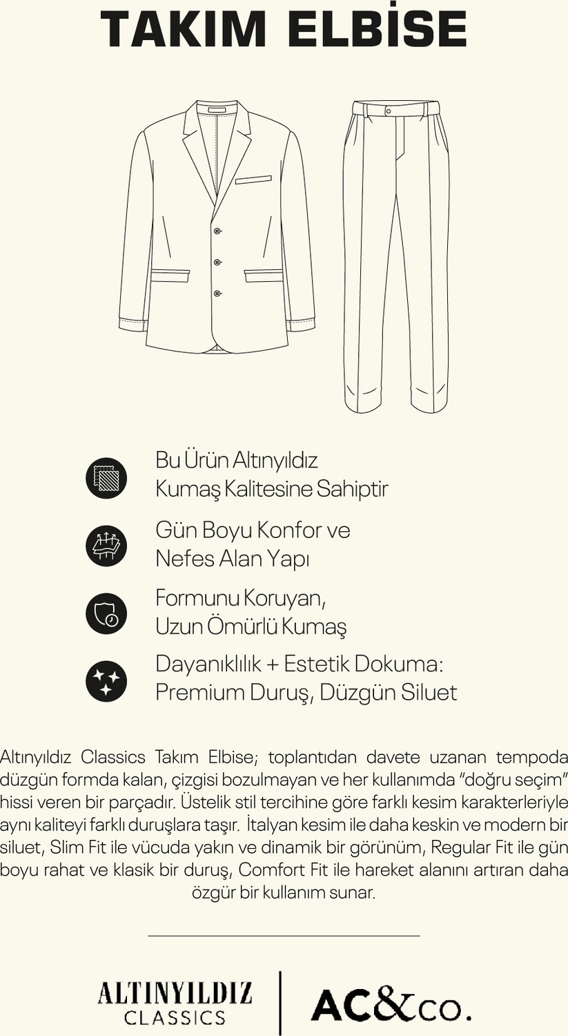Altınyıldız Classics Erkek Siyah Slim Fit Dar Kesim Yelekli Takım Elbise Kırlangıç Yaka Kapak Cepli görsel 3
