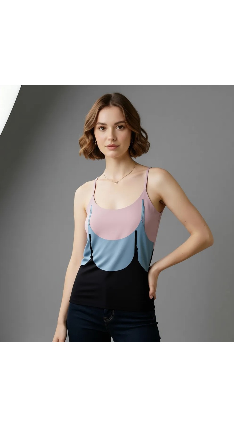 Nicoletta Kadın Büstiyer Ayarlanabilir Ince Askılı Lazer Kesim Crop 3 Lü Paket Polyester Mıxcolor görsel 4