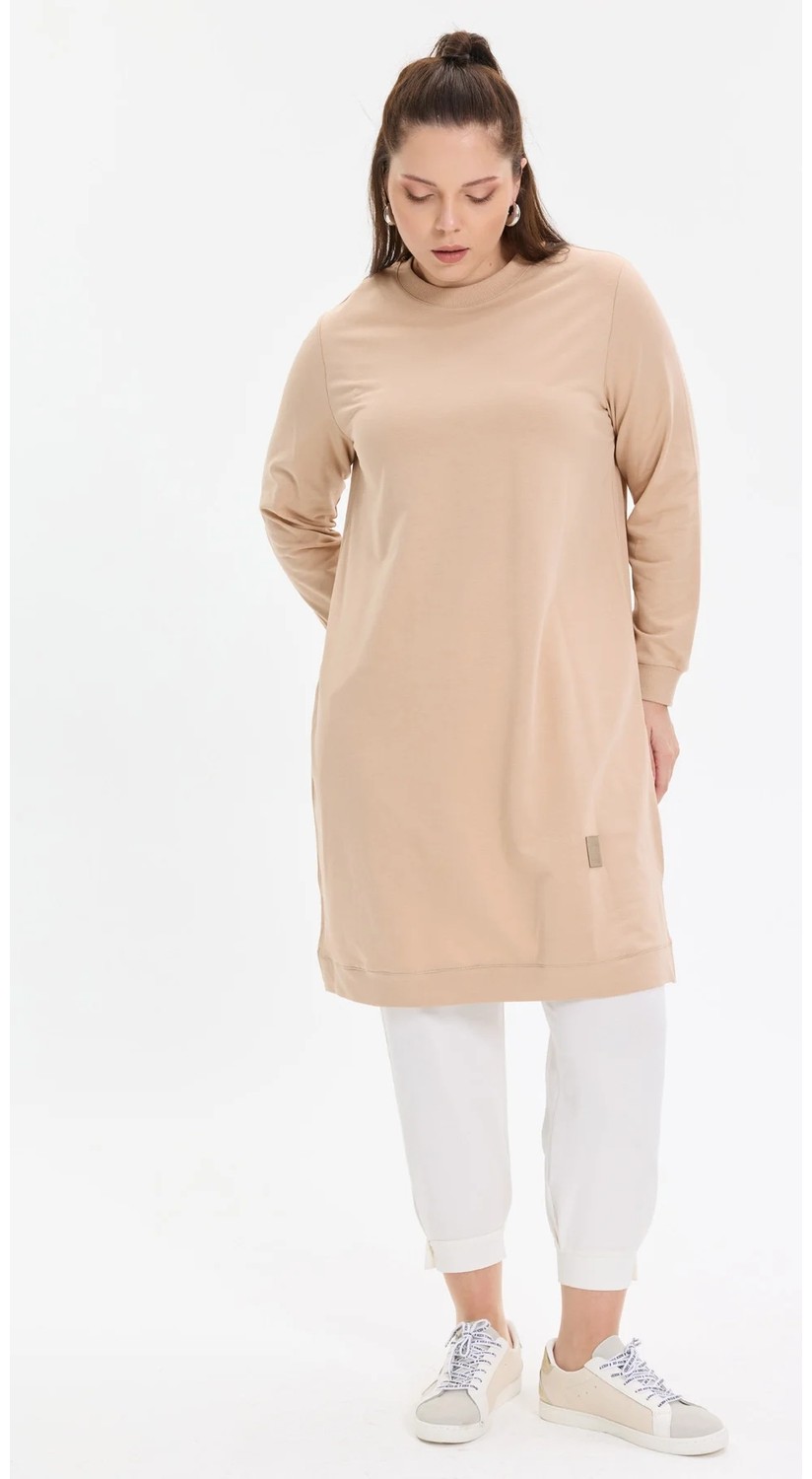 Kado Moda Kado Online Basic Rahat Kalıp Uzun Kadın Tunik görsel 2