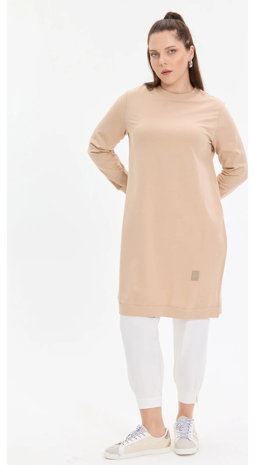 Kado Moda Kado Online Basic Rahat Kalıp Uzun Kadın Tunik görsel 3