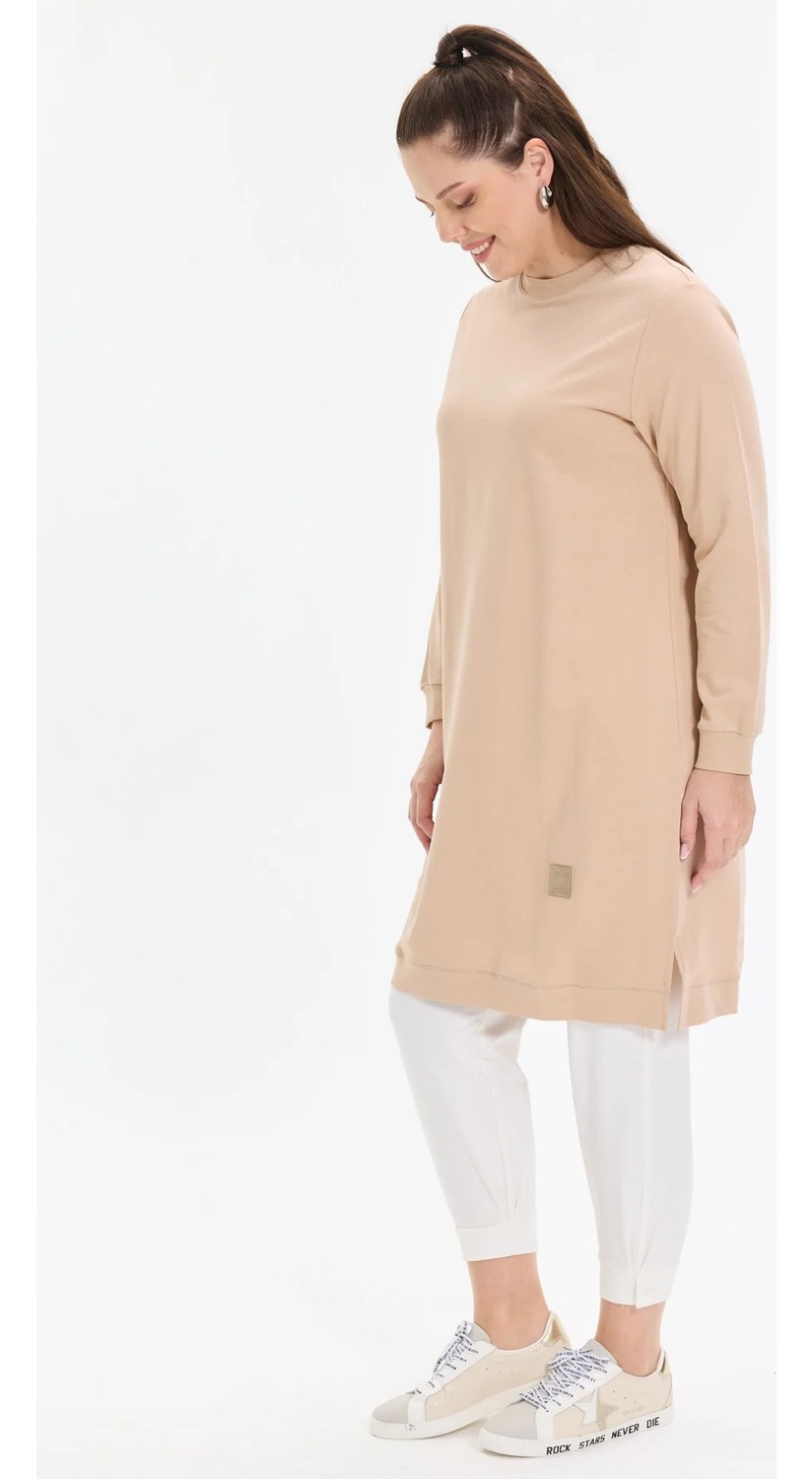 Kado Moda Kado Online Basic Rahat Kalıp Uzun Kadın Tunik görsel 4