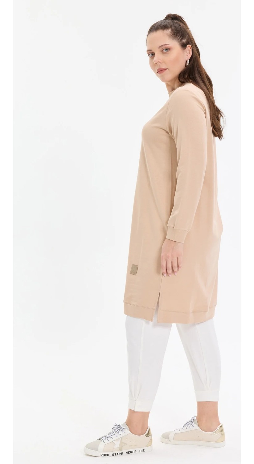 Kado Moda Kado Online Basic Rahat Kalıp Uzun Kadın Tunik görsel 5