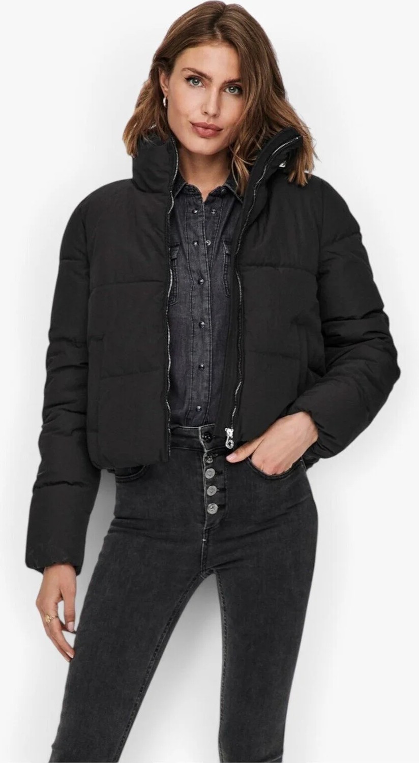 Only Onldolly Short Puffer Jacket Otw Noos Kadın Mont 15205371 Black görsel 3