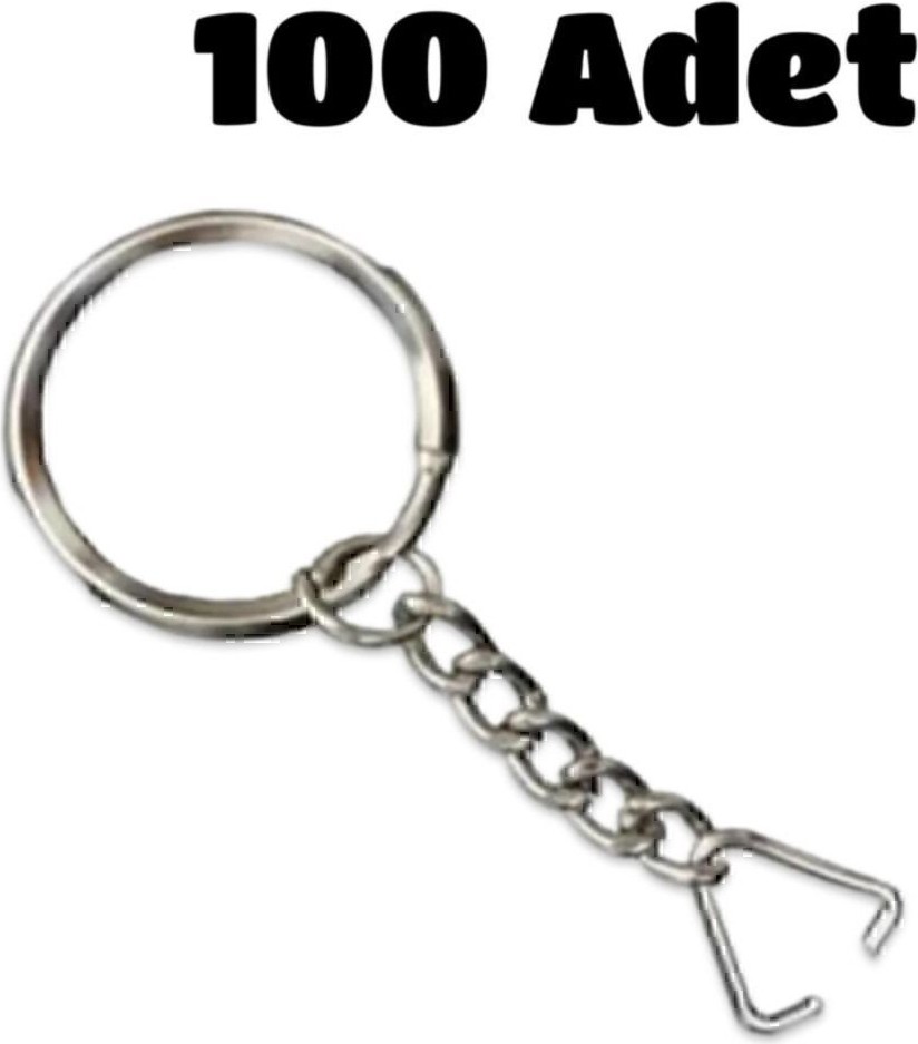 Eyfel 100 Adet Zincirli Anahtarlık Halkası Üçgen Aparatlı Kadın Aksesuarı Şık Tasarım