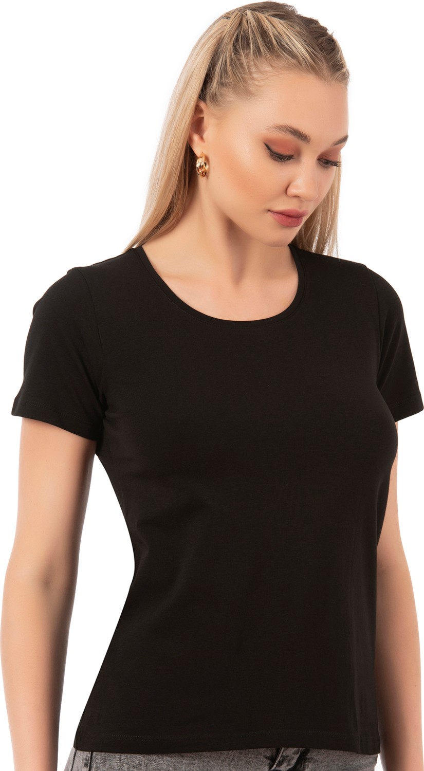 Özkan Underwear Özkan 25284 Kadın Pamuklu Kısa Kollu Bisiklet Yaka Esnek Rahat Fanila T-Shirt görsel 8