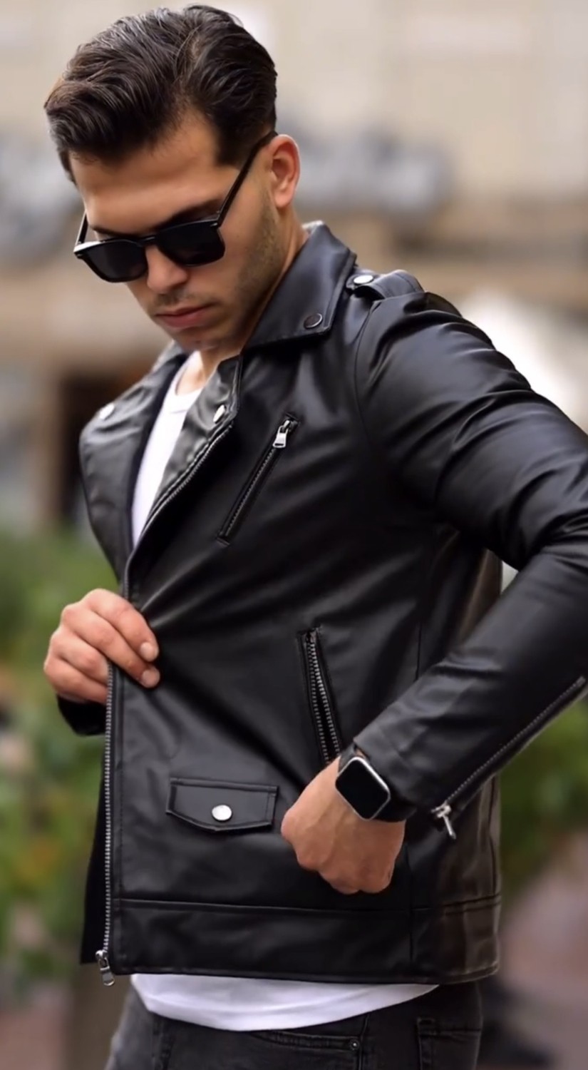 Prifaldi Yeni Sezon Kuzey Model Premium Erkek Deri Ceket Siyah