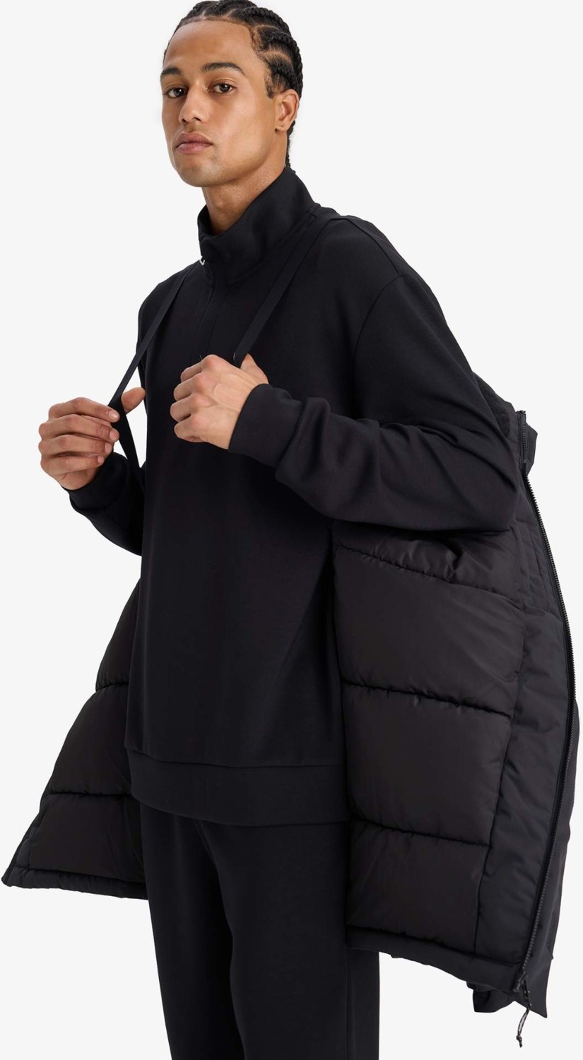 DeFacto Sıcak Tutan Su İtici Regular Fit Kapüşonlu Fermuarlı Rüzgar Geçirmez Parka Mont F3793AX25WN görsel 5