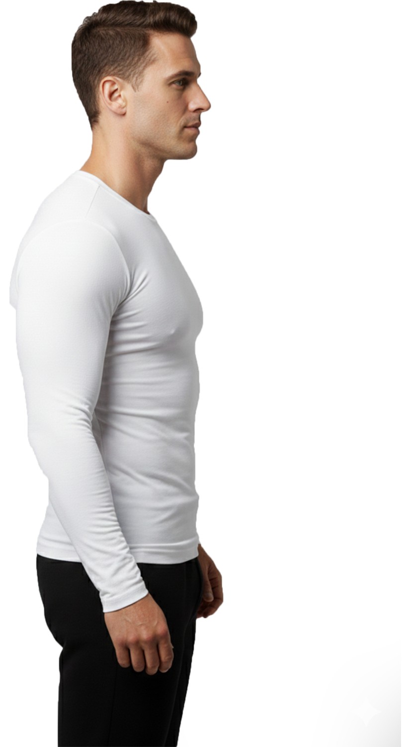 Deepsea Haki Dar Kalıp Likralı %90 Pamuk Erkek Sweatshirt, Vücuda Oturan İnce Penye Sweat 2300423 görsel 3