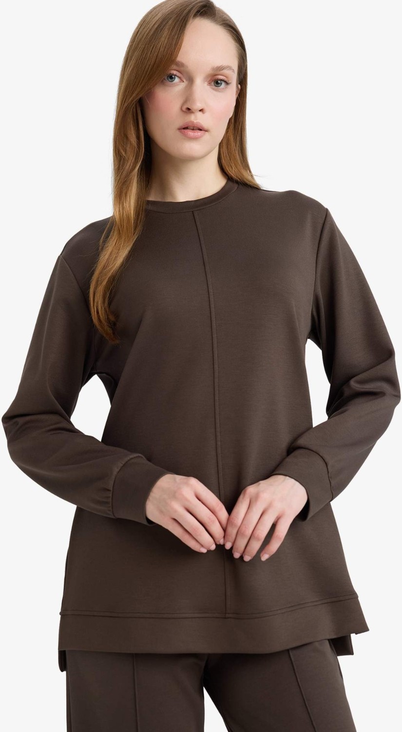 DeFacto Regular Fit Bisiklet Yaka Uzun Kollu Tunik F5117AX26SP görsel 7