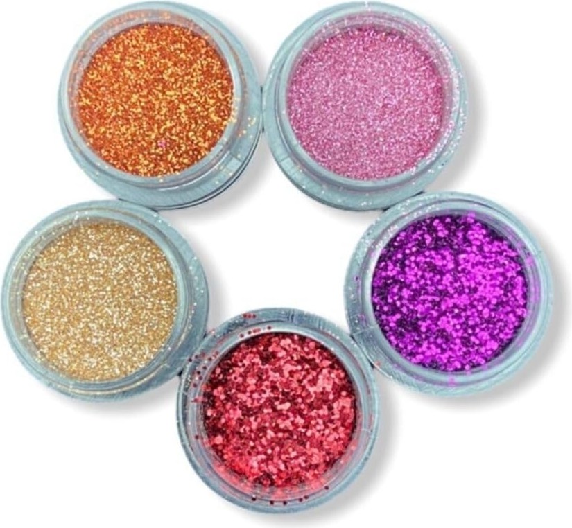 5 Adet Reçine Sim & Glitter Seti, Mum Nail Art Glitter Sim Seti Malzeme