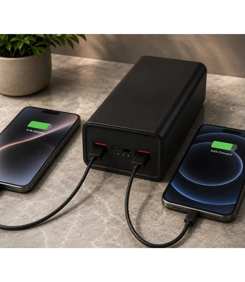Resim Enerx ENR-P35T 35.000 Mah 22.5 Watt LED Göstergeli Powerbank Siyah 