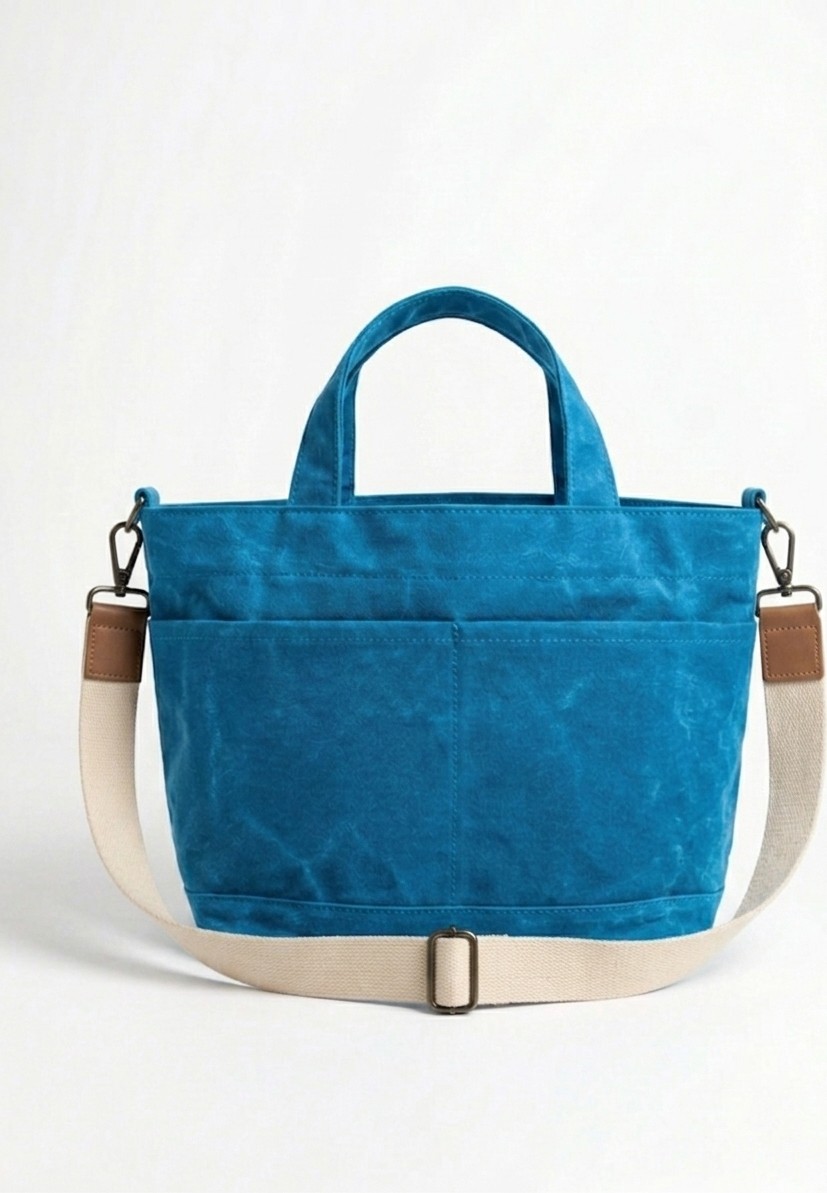 Old Cotton Cargo S Mila Bag Kadın Omuz Çantası Mumlu Kanvas Tote Bag Günlük El Çantası