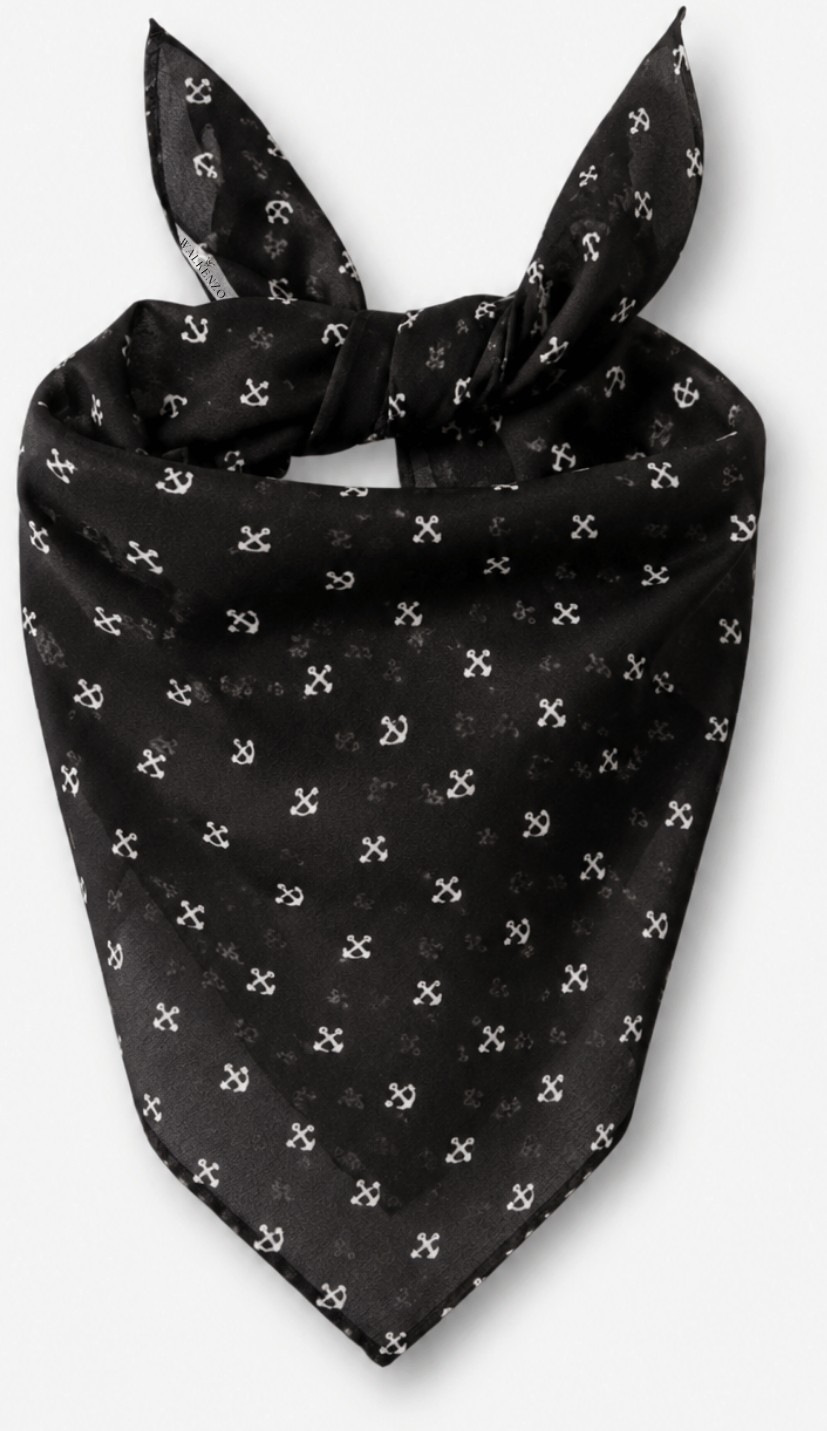 Walkenzo Anchor Çapa Desenli %100 Pamuklu Çok Amaçlı Bandana Fular